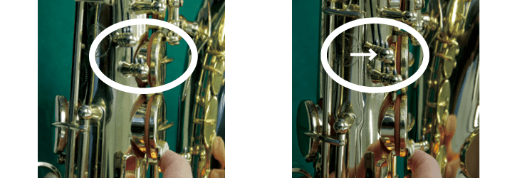 楽器のバランスがとれていると光が見えませんが、とれていないとこのように光が漏れます