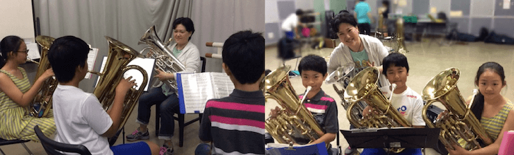 黒沢さんが指導している学校で生徒たちと